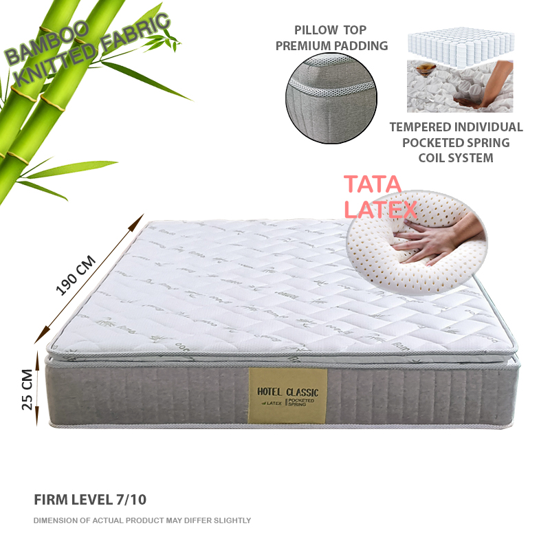 10 Inch Bamboo Nura Latex Pocketed Spring Mattress 1 B copy